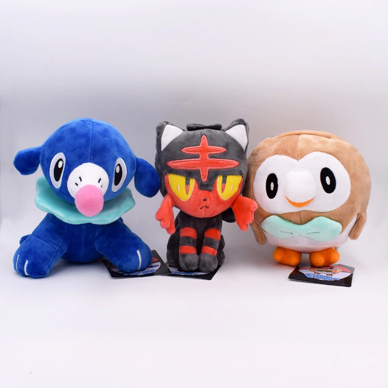 mainan 3Pcs/Set 18-20cm Cartoon Doll Rowlet Litten Popplio Plush Toy Stuffed Toys Animal Plush