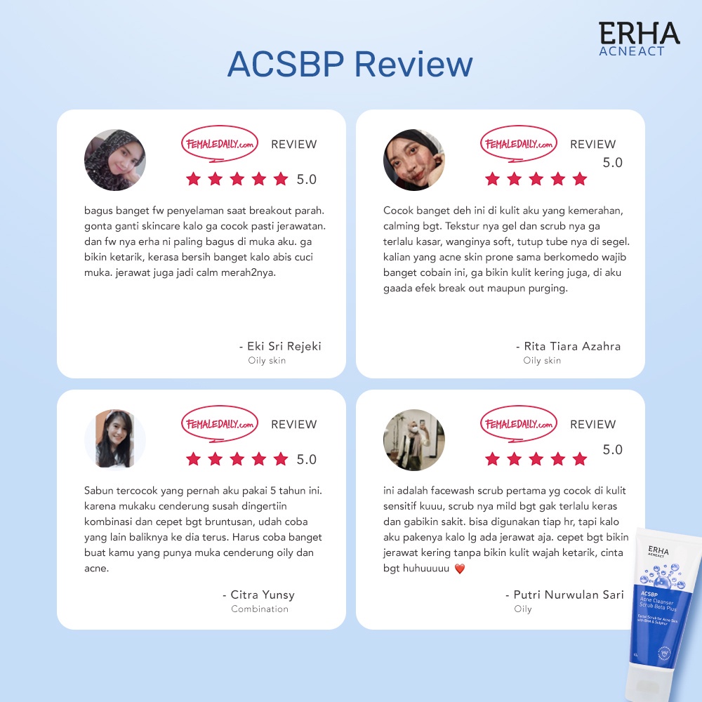 ERHA Acneact ACSBP Acne Cleanser Scrub Beta Plus 60g - Sabun Wajah Jerawat @MJ