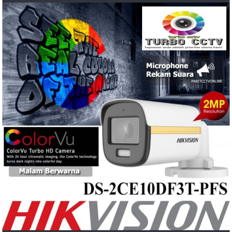 KAMERA CCTV HIKVISION DS-CE10DF3T-PFS 2MP COLORVU AUDIO OUTDOOR