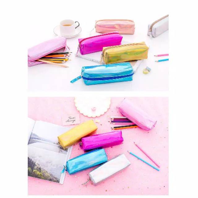 

Pencil case hologram/ kotak pensil / tempat pensil hologram