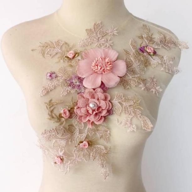 Lace Bordir Bunga 3D