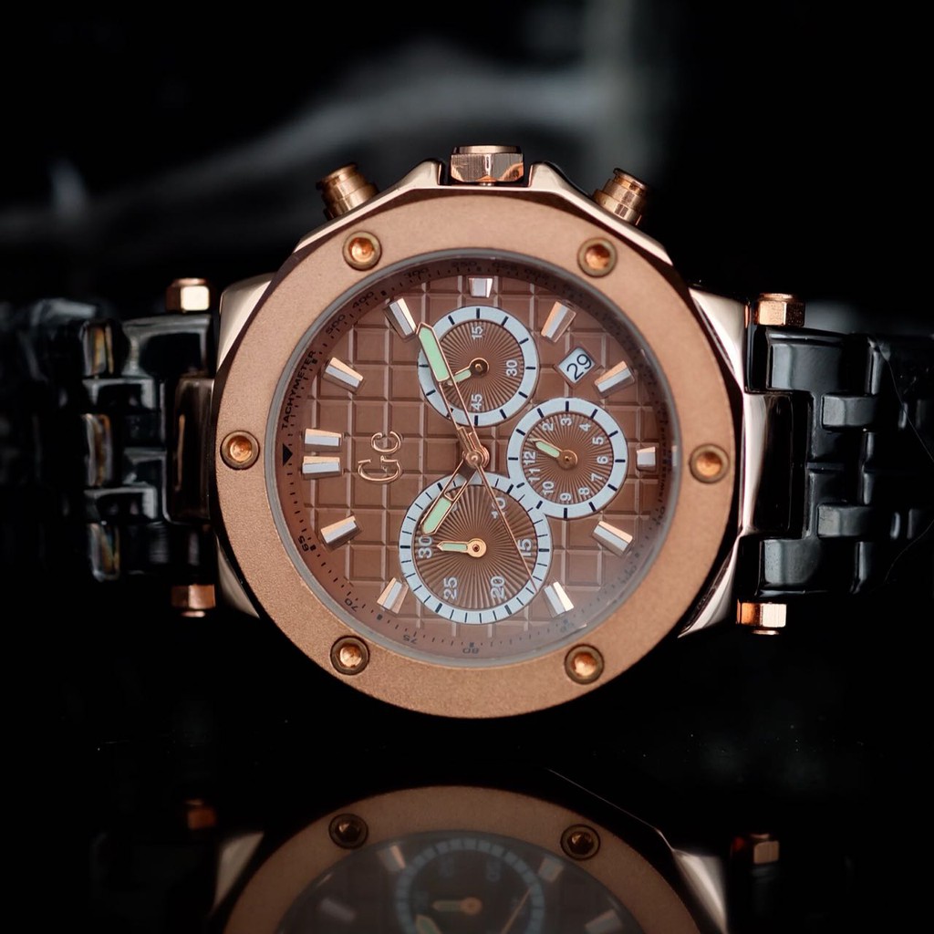 Jam Tangan Pria Cowok Laki Laki Gc Guess Collection Chrono Date Chain Strap