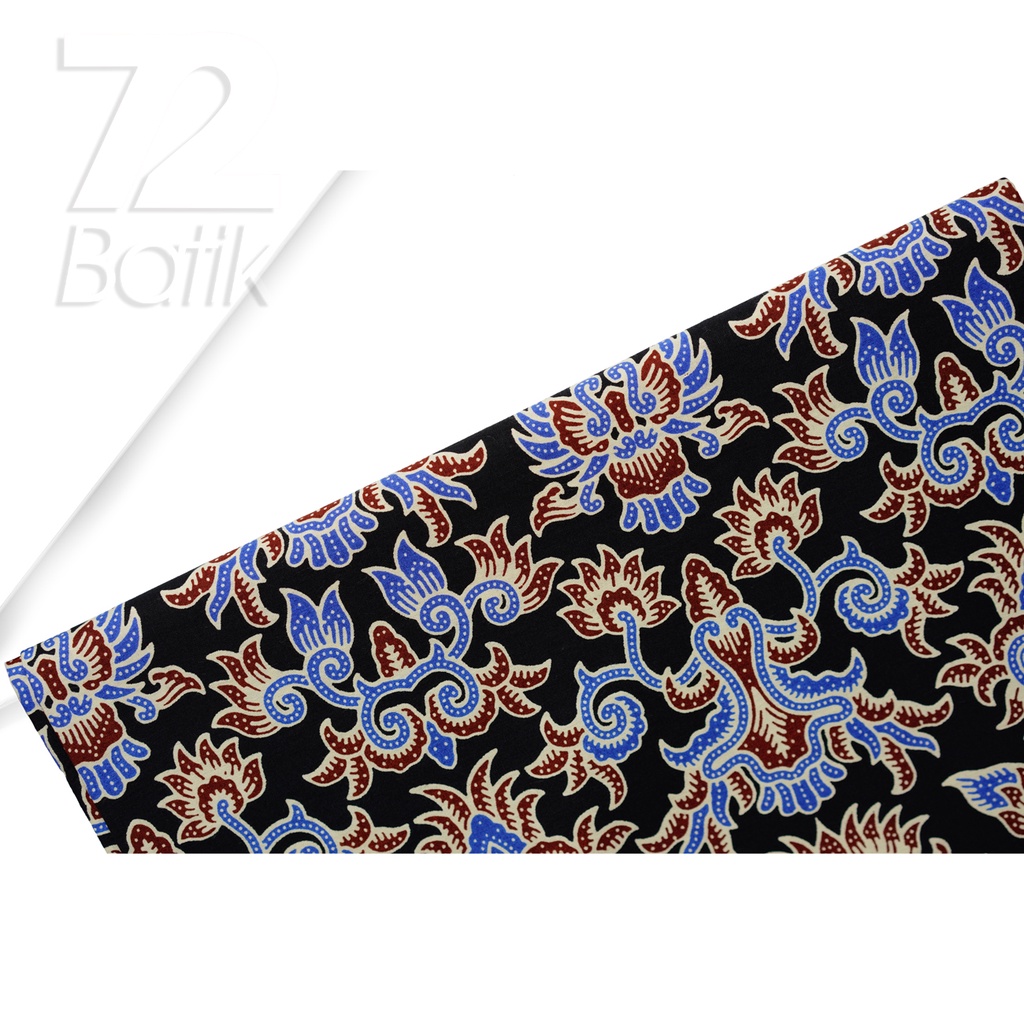 KAIN BATIK PREMIUM Bahan Katun Motif Tirta Alam Warna Biru Tua 721858 Cap 72 Jarik Jarit Samping Kebat Panjang Batik Katun Modern Premium Bahan Seragam Batik Pernikahan Kantor Keluarga Murah Kamen Jadi Batik Bali Lembaran