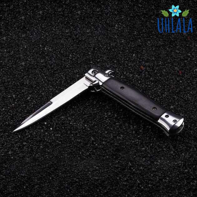 KNIFEZER Pisau Saku Lipat Folding Portable Knife Tool Wood Grip - S12