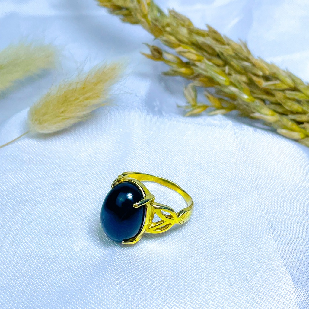CINCIN MATA HITAM GOLD PERAK ASLI S925 GLOBAL JEWELLERY CJ017