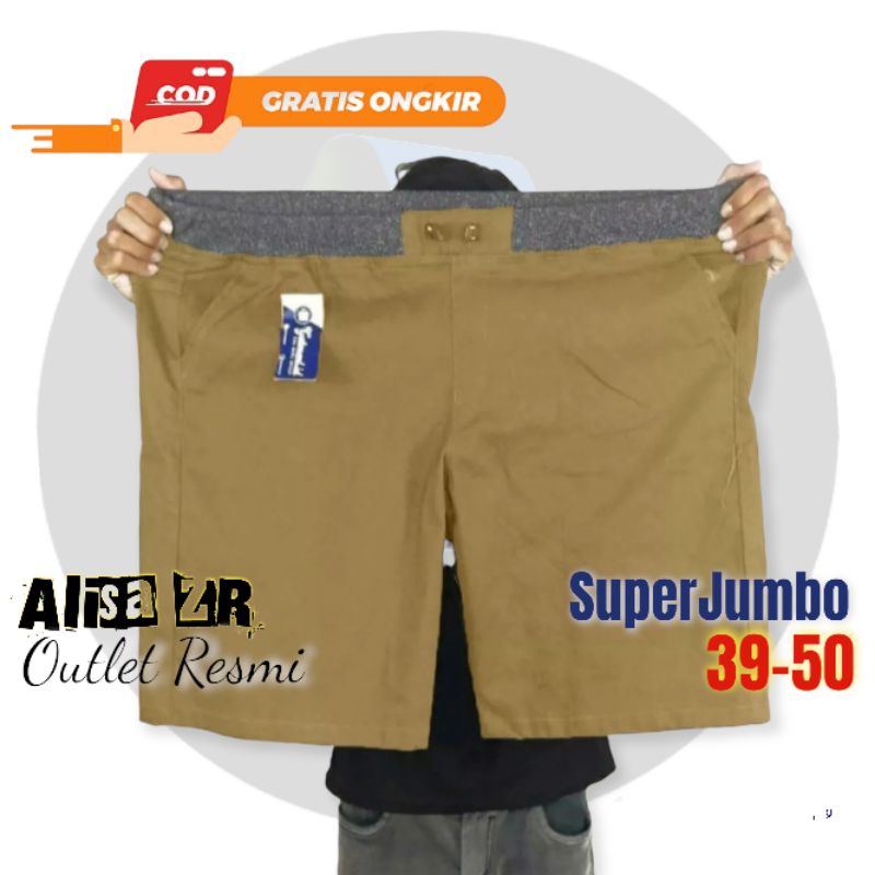 [MOCCA] Celana Pendek Pria Jumbo Big Size27-50 Chinos Rip Pinggang Karet