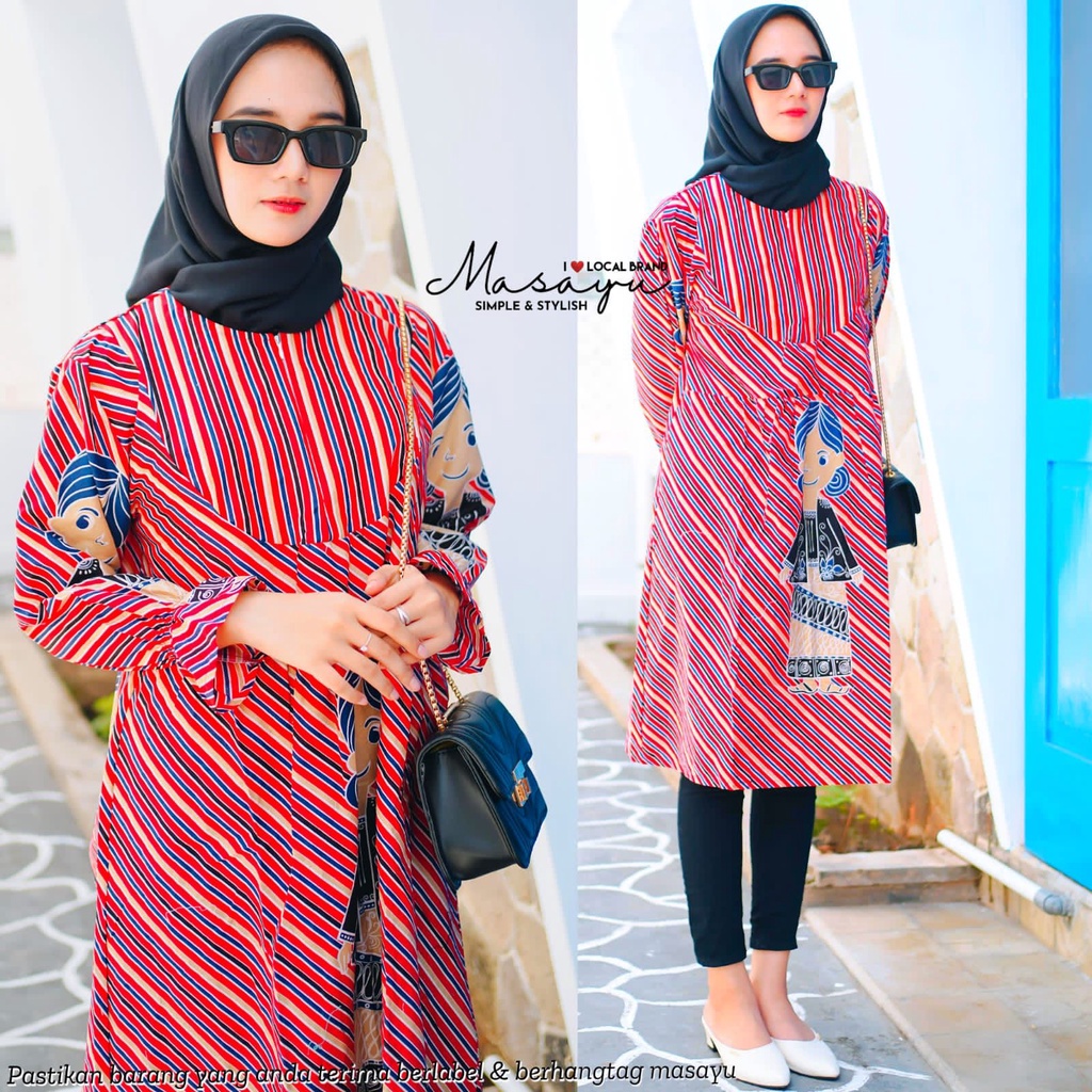 Dress Batik Tunik Katun by Butik Batik Solo bahan Katun Kode DRESS BATIK TUNIK GADIS DESA