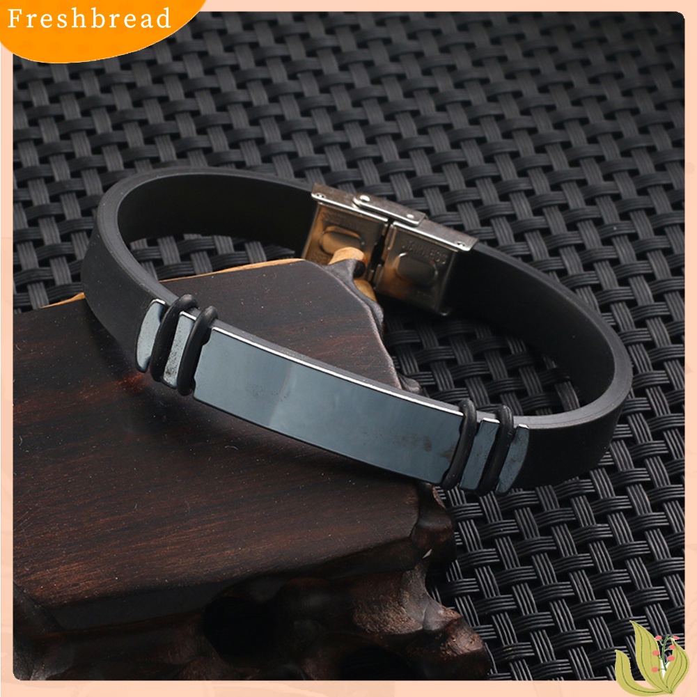 Fresh| Gelang Bangle Bahan Kulit Imitasi Dengan Buckle Untuk Pria
