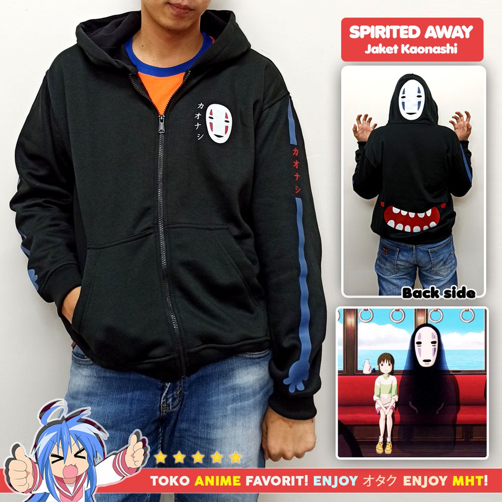 Jaket Hoodie Spirited Away Kaonashi No Face Kostum Anime Cosplay