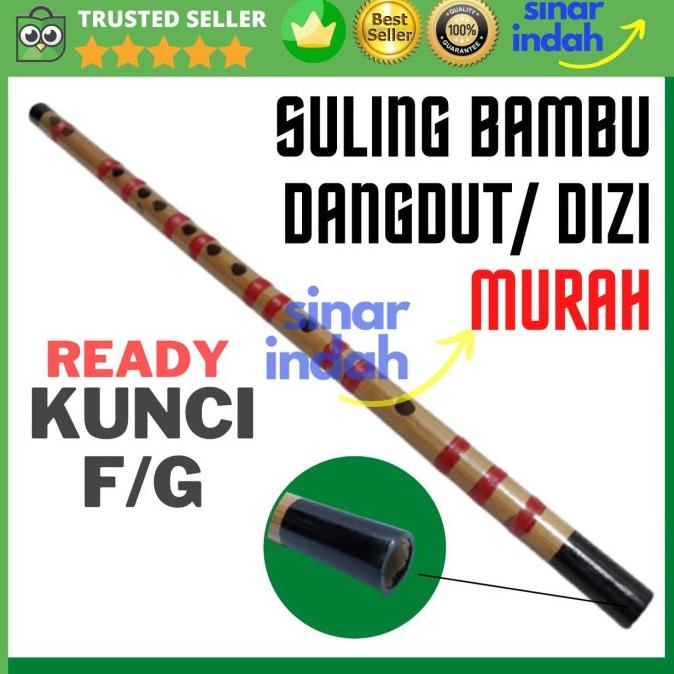 SERULING BAMBU TRADISIONAL CINA SULING CHINESE DIZI BAMBOO FLUTE MURAH - F