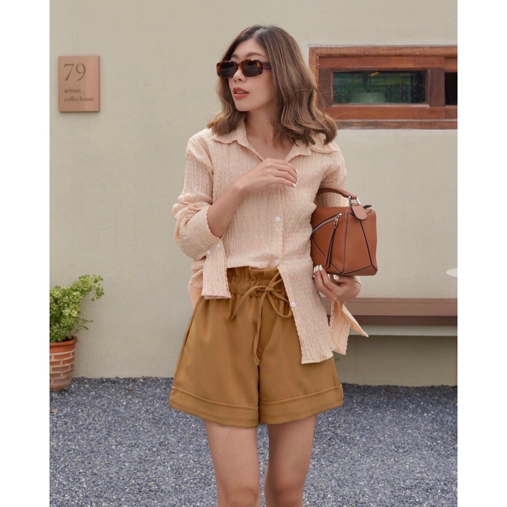 SET6606 Bubble Shirt With Shorts 2pcs Set-7