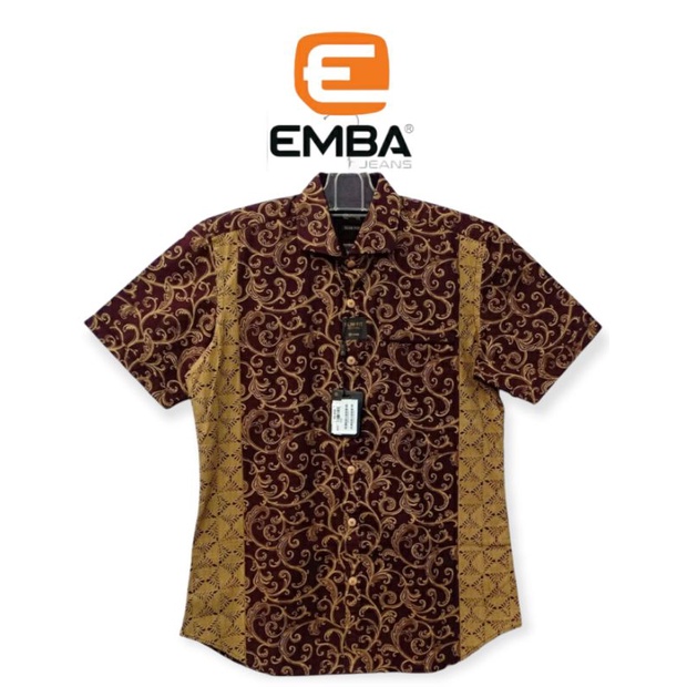 PROMO KEMEJA EMBA ORIGINAL BATIK - COKLAT SLIMFIT