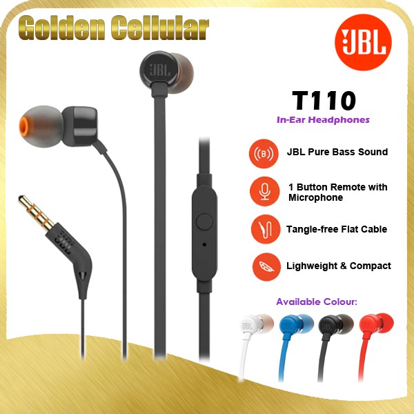 JBL T110 Earphone Original Garansi Resmi IMS