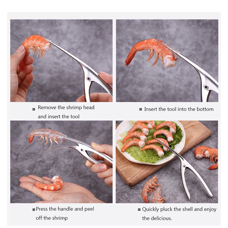 Stainless Steel Shrimp Peeler/Kitchen Gargets Shrimp Stripping Peel/Meat Shrimp Crayfish Shell Device Separation Cooking Seafood Tools