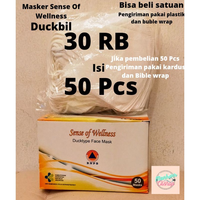 Masker Sense Of wellness Duckbil murah Original bisa 1 an bisa 1 box