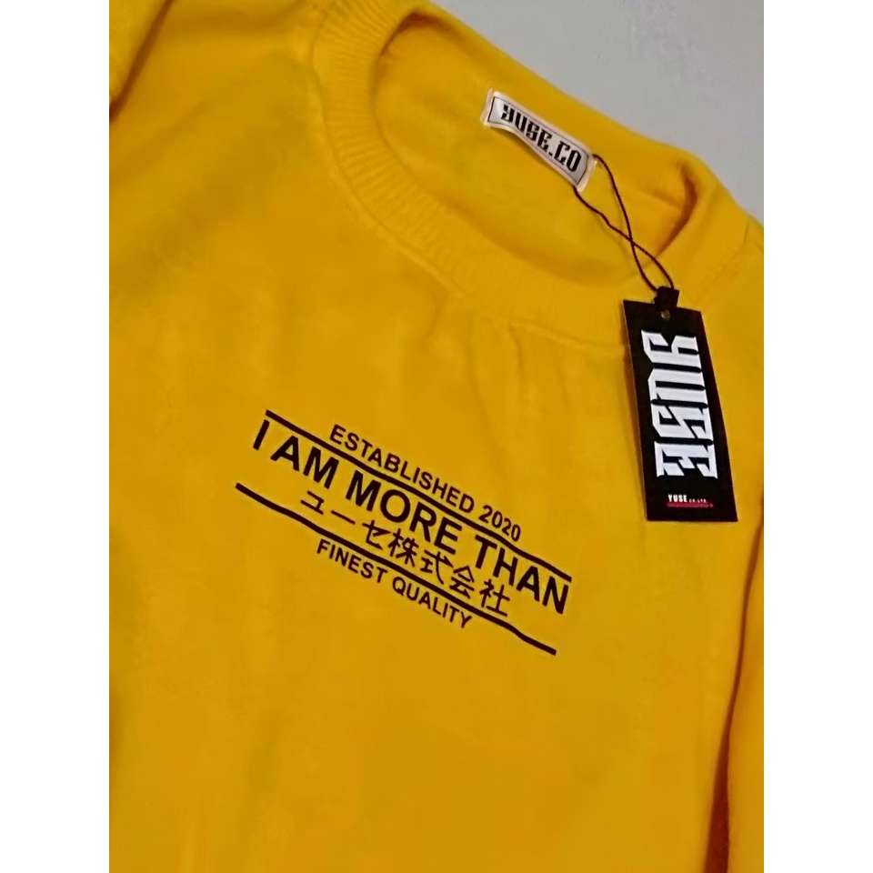 Jaket crewneck Im more than unisex kuning kubus