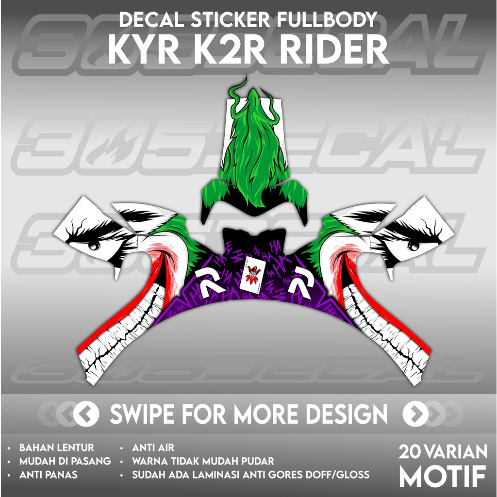 Sticker decal helm KYT K2R Rider motif joker | decal helm | decal sticker