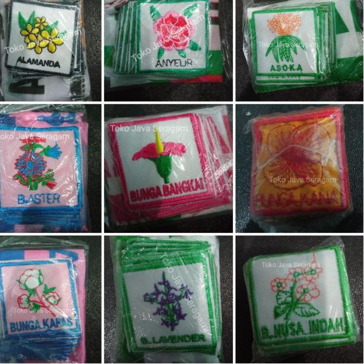 Hot Product Bet 1 Set Tanda Regu & Bendera Bunga Tanaman Tumbuhan Pramuka Putri Penggalang Lavender 