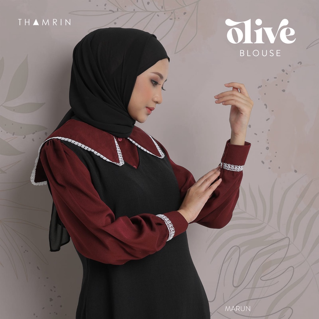 Dress Long Vest Set Kemeja  Blouse Olive Gamis Wanita Ori Thamrin BY QOID