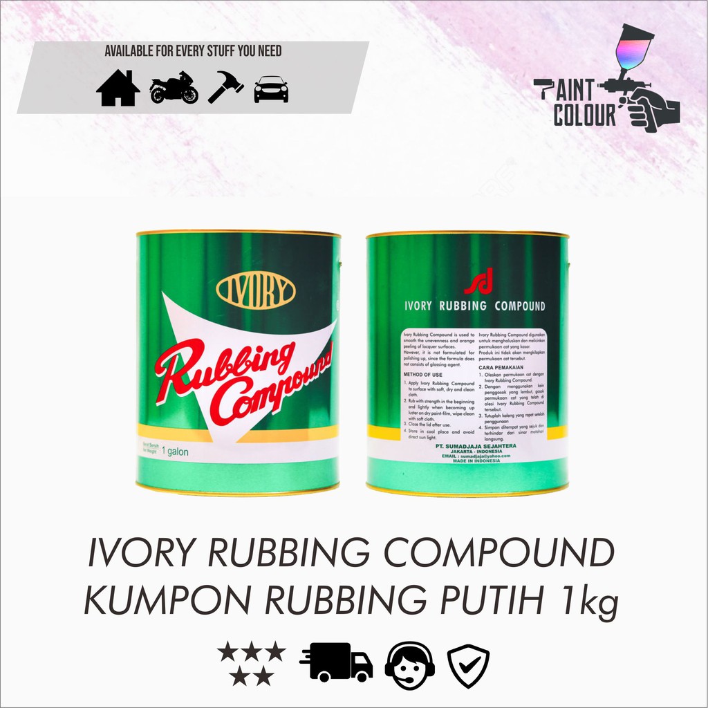 IVORY RUBBING COMPOUND PUTIH 1KG / KUMPON RUBBING PUTIH