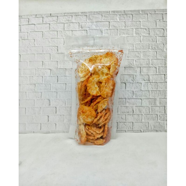 

kripik tempe sagu pedas daun jeruk kmsan pouch