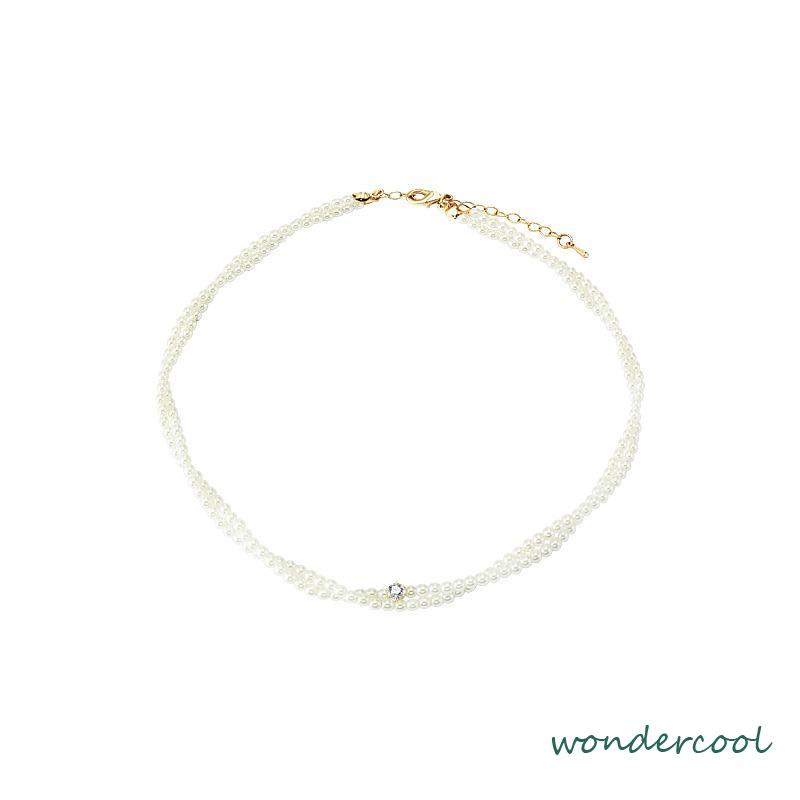 Twisted Winding Light Luxury Retro Temperamen Kalung Hiasan Mutiara Imitasi-Won