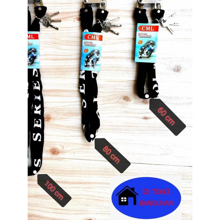 ✪ Gembok rantai 60 - 80 - 100 cm Camel - 60 ☇