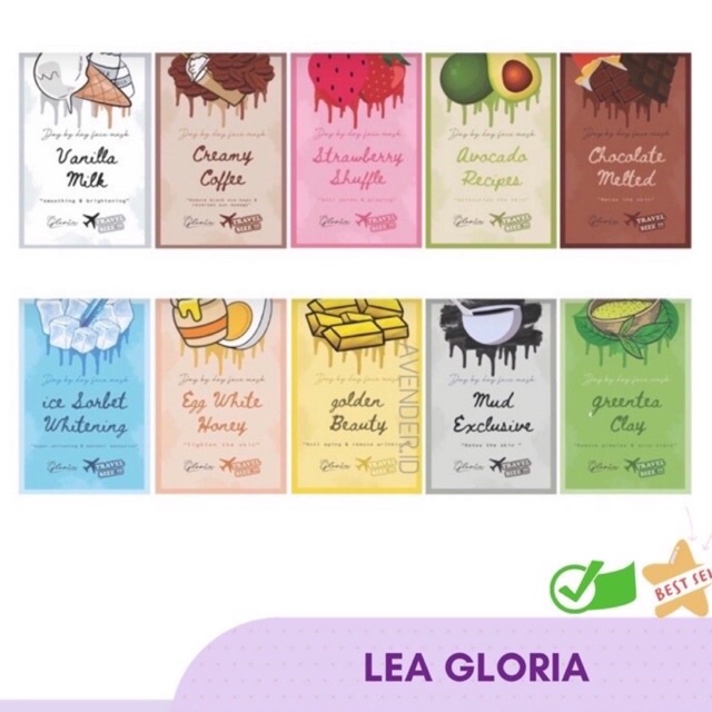 (beli 6 free 1)Masker by lea gloria terlaris bpom original travel size 10gram