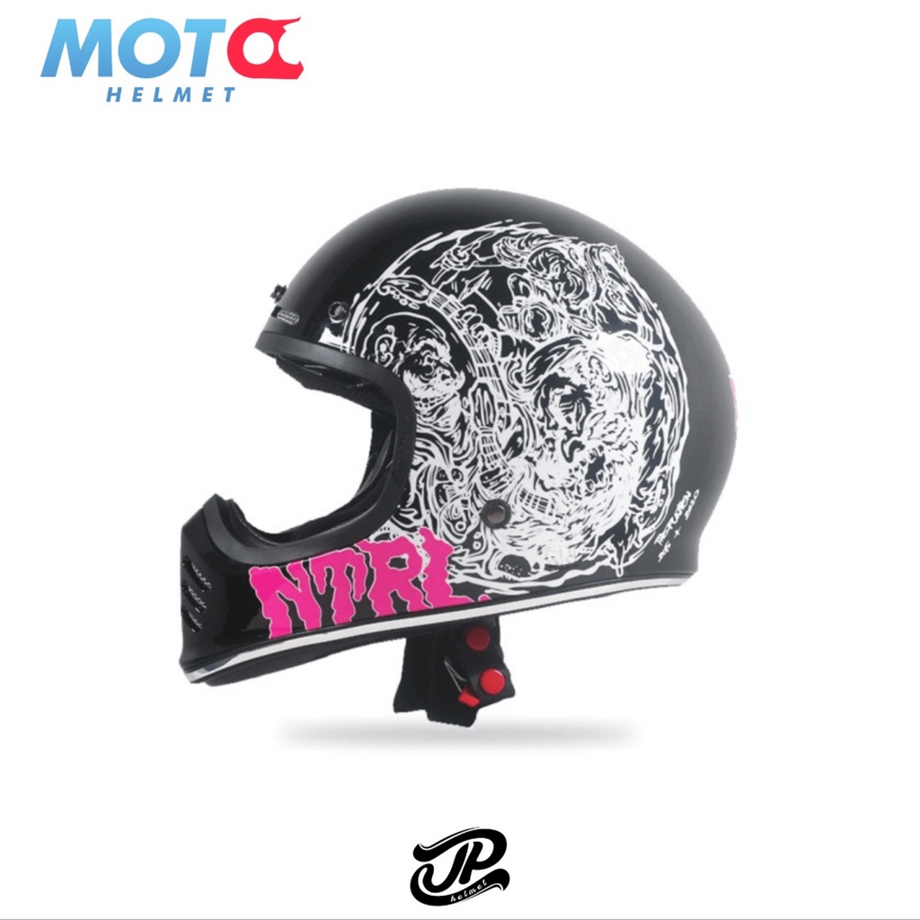 Helm JP Retro Signature Netral Seri - Super Black