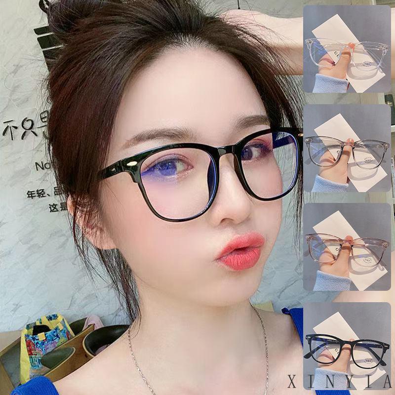 【COD】Kacamata Anti Radiasi Korea Wanita Kacamata Anti blue Untuk Pria Dan Wanita Fashion Gaya retro flat Eyeglasses