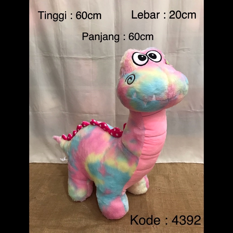 Dino Jumbo Pelangi Boneka Lucu Murah Bagus Berkualitas Lembut Halus Soft Toys Mainan Anak Animal Kar