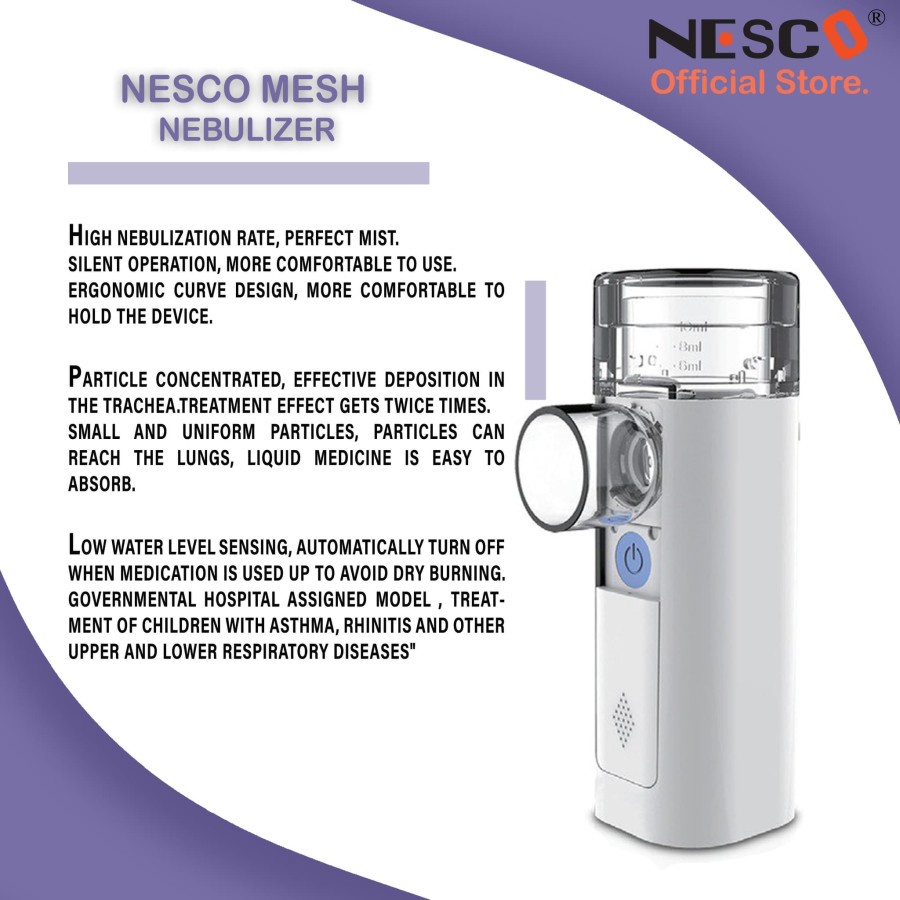 NEBULIZER PORTABLE MESH FEELLIFE MINI AIR 360+ NEBULIZER ULTRASONIC NESCO MESH NEBULIZER PORTABLE