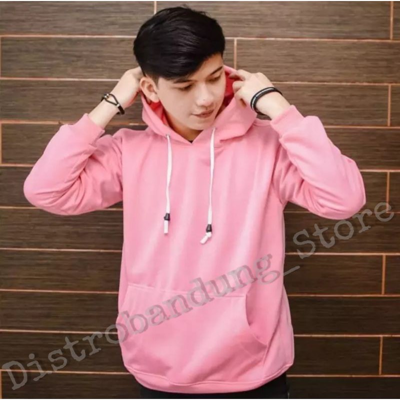 [ PROMO ] SWEATER POLOS HOODIE JUMPER WARNA PINK BABY