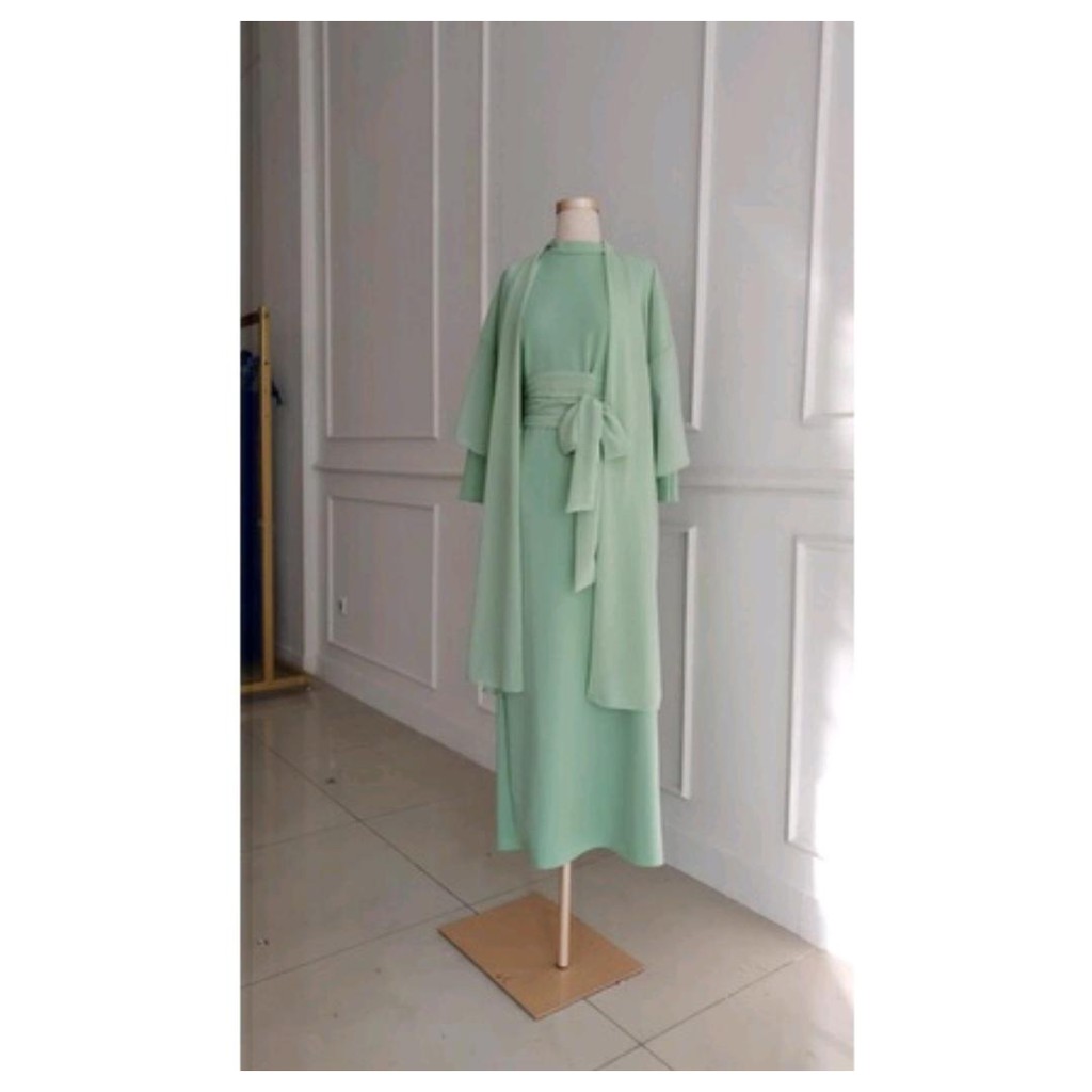 626#gamis+bolero+obie/dress muslim/dress bolero/fashion muslim wanita-full mint
