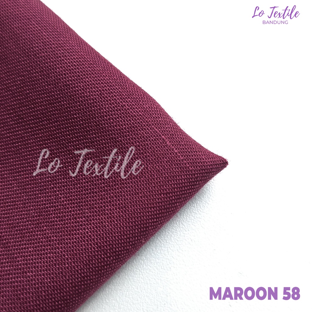 Kain Katun Toyobo Fodu Premium 0.5 Meter (Seri 1) - Bahan Katun Podu Cotton Koko Gamis Meteran-Maroon - 58