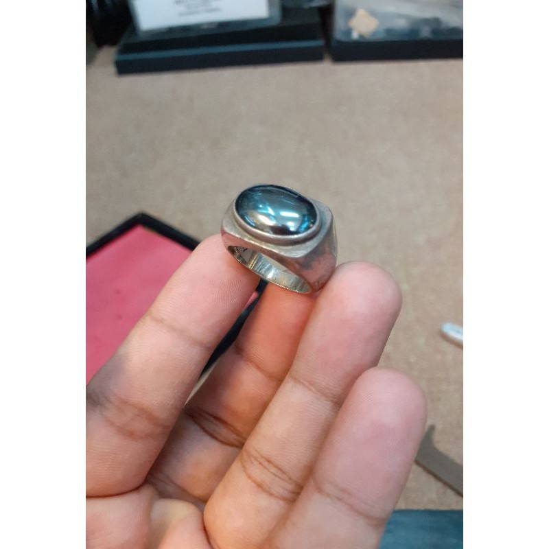 CINCIN PERAK BAGUS BATU ASLI BADAR BESI SUPER KWALITY