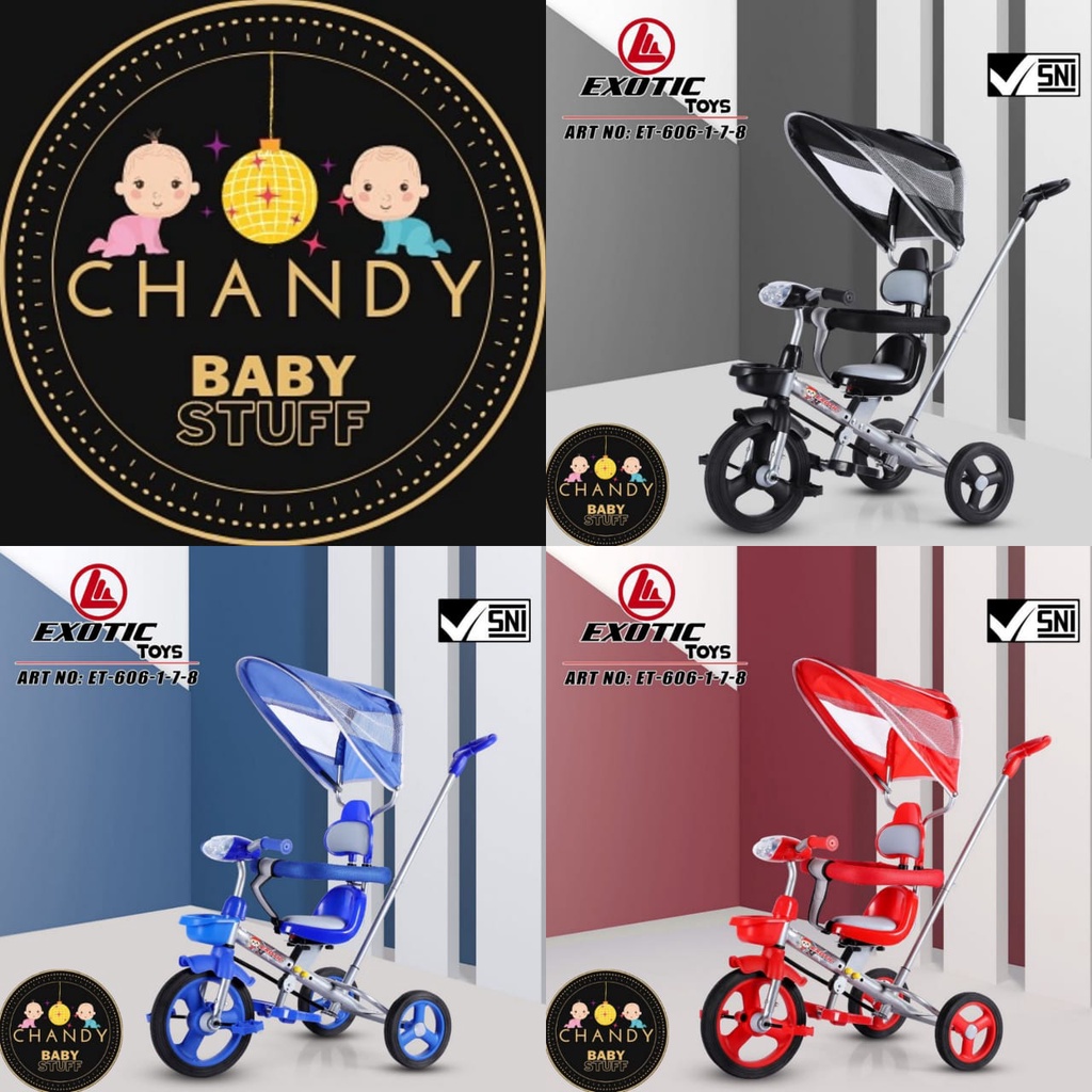 SEPEDA ANAK RODA TIGA TRICYCLE EXOTIC ET 606-1-7-8