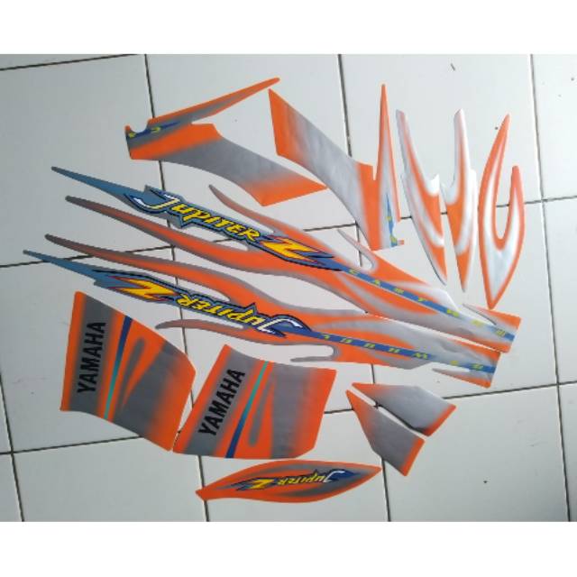 stiker striping yamaha jupiter z 2005 silver orange