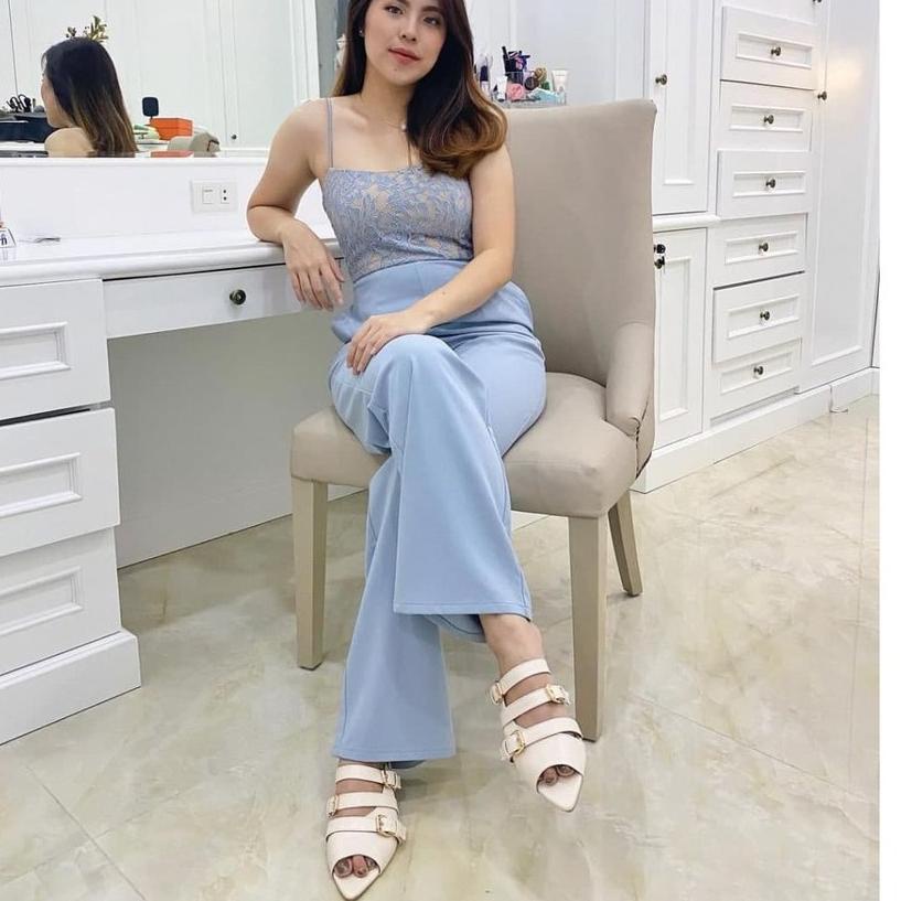 SALEE.. Sendal Flat Shoes Wanita 3 Cm Eclaire LAMELIKA