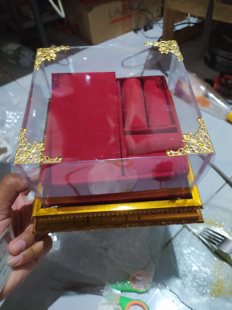 Kotak Cincin Gelang Kalung Frame Tutup Mika Untuk Seserahan/ Lamaran Fcgk