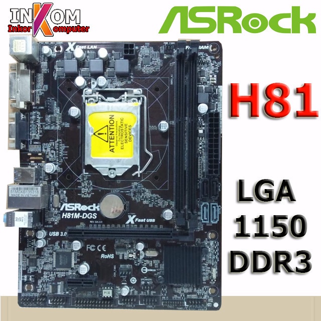 Mainboard Mobo Paket lengkap rakitan tanpa casing H81 i3 Haswell