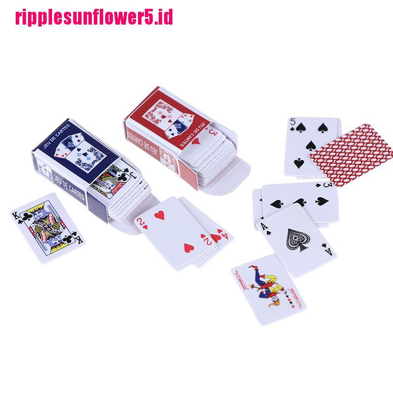 Miniatur Kartu poker Bahan Kertas Untuk Rumah Boneka 1: 12