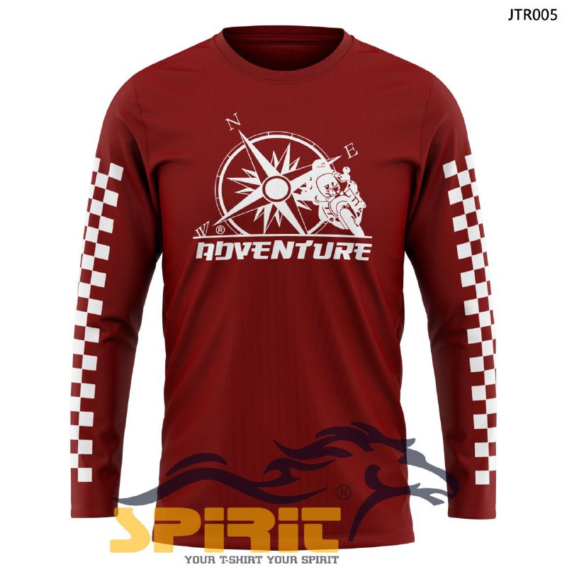 Baju KAOS Atasan Distro Pria Motor TOURING ADVENTURE Lengan PANJANG Cotton Combed 24s Murah