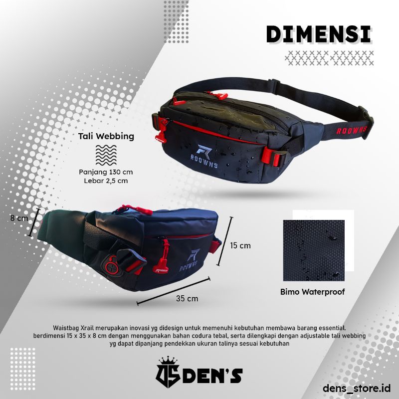 Tas Waistbag Pria Waterproof Premium Roowns Xtrail