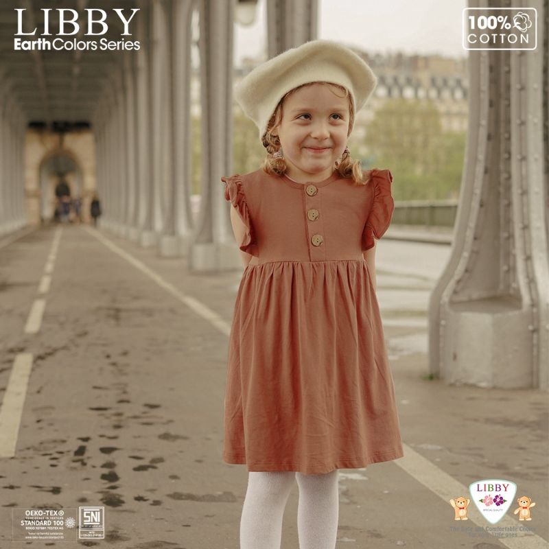 LIBBY EARTH COLORS SERIES NARA DRESS-dress anak perempuan