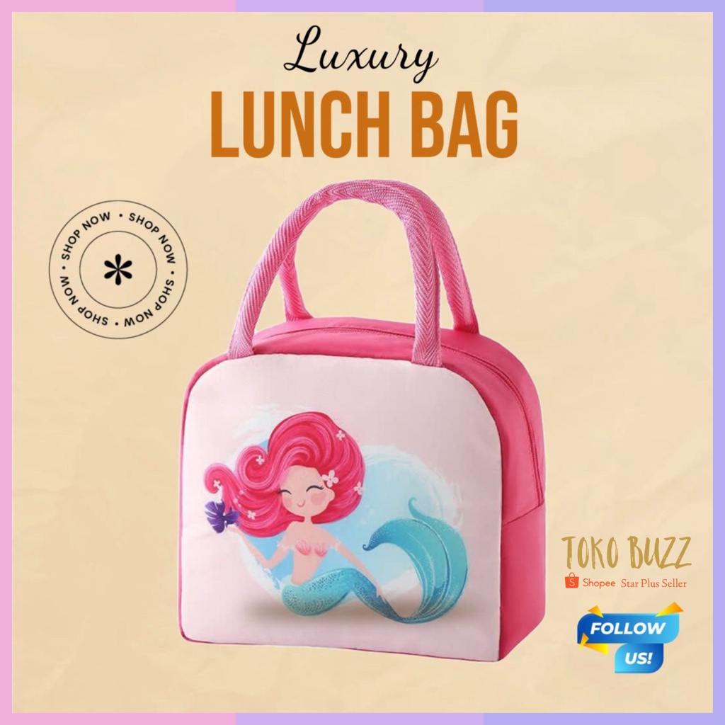 TAS BEKAL LUNCH BAG Anak Tahan Panas Tas Kotak Makanan Tempat Makan Siang Tas Bento Kids Sekolah