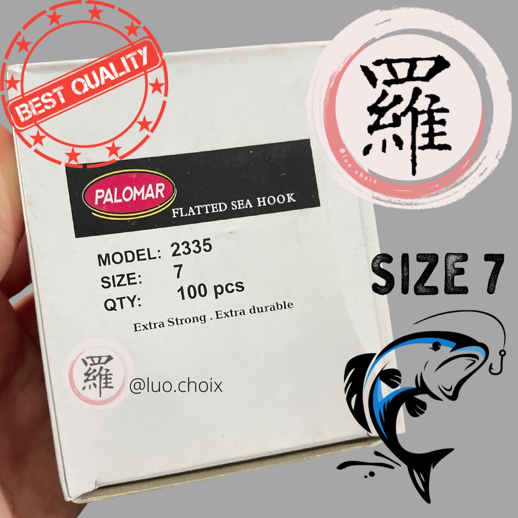 Kail Mata Pancing brand PALOMAR 2335 size no 7 isi 100pcs
