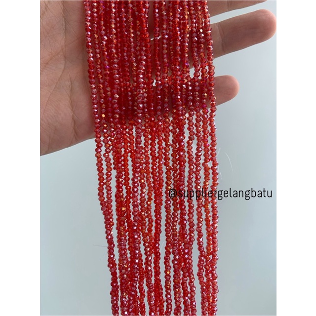 Crystal Ceko 2mm RED QUARTZ merah bahan souvenir kado perhiasan craft