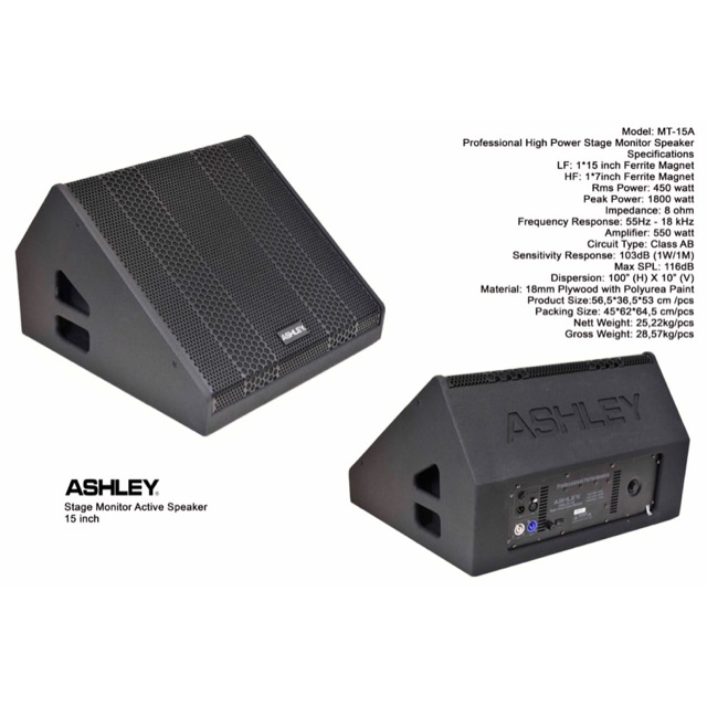 Speaker aktif portable ashley MT15A monitor panggung stage