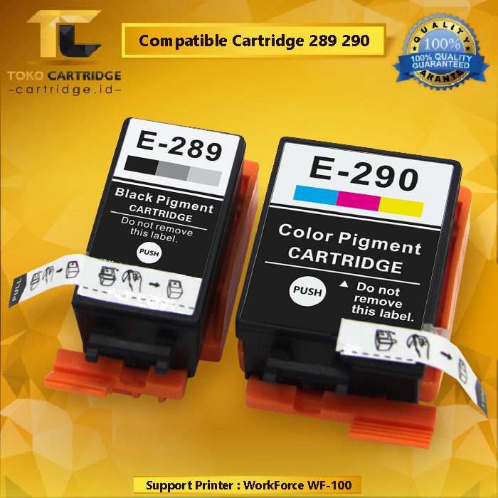 Cartridge Compatible T289 T 289 C13T289190 Black, Tinta Printer WF100 New